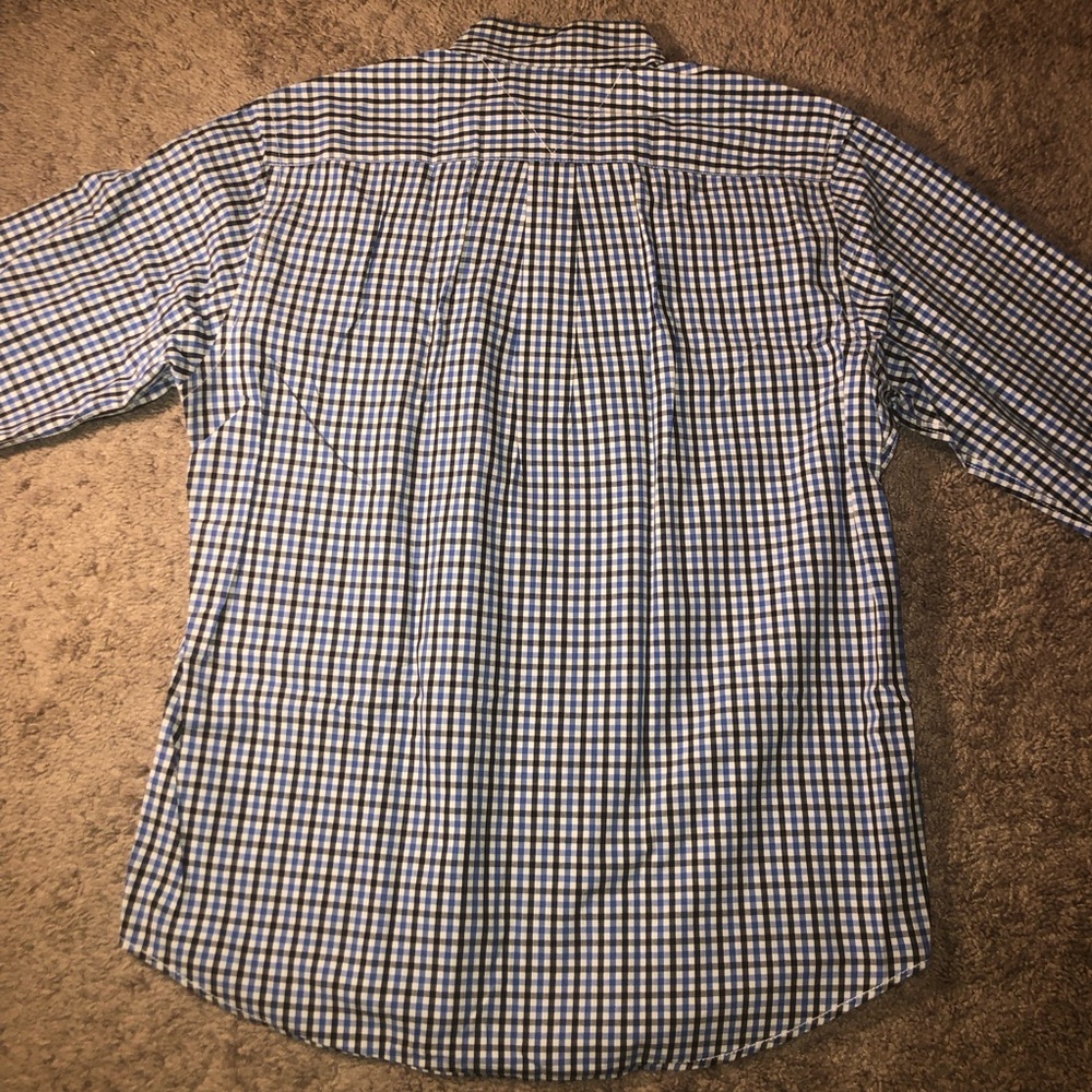 🤑SOLD🤑Tommy Hilfiger Mens Size Medium Button Down Black Blue Work Dress Shirt - Picture 11 of 15